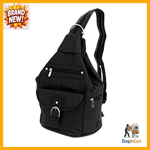 Leather Convertible Backpack Purse Sling Shoulder Bag Adjustable Straps Chic
